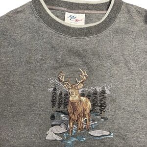 M&C Sport Deer Embroidered Crewneck Sweatshirt Hunting Outdoors Wildlife XXL Vtg